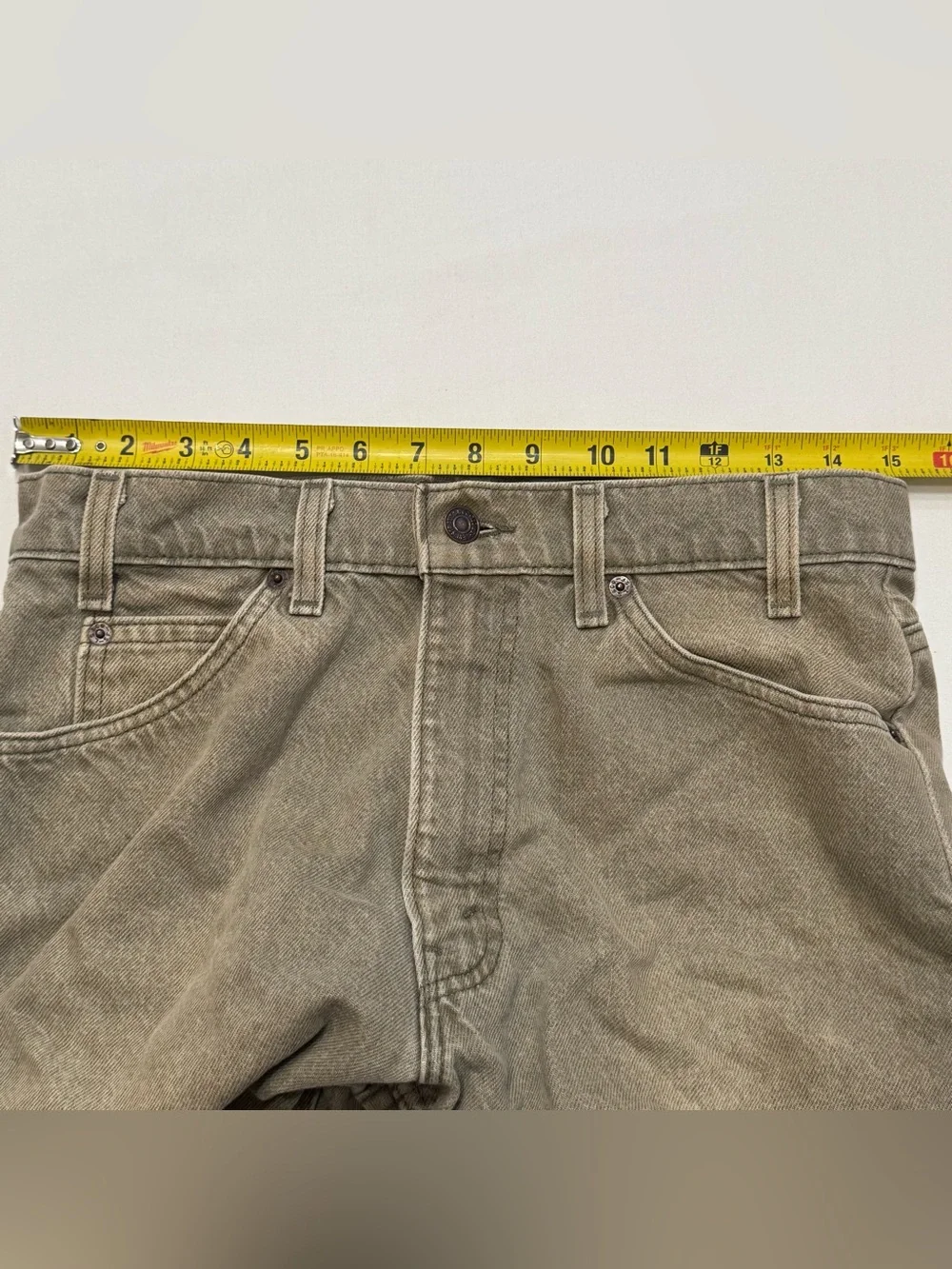 Vintage 70s Orange Tab Levi's 550 Relaxed Fit Taupe Denim Jeans Men's 32 x 30